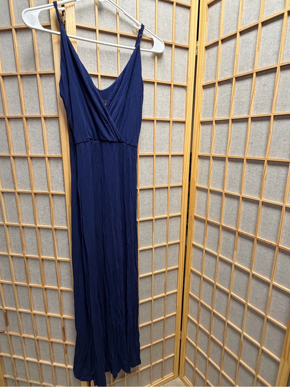 Lulu's Navy Blue V-Neck Spaghetti Strap Maxi Dress